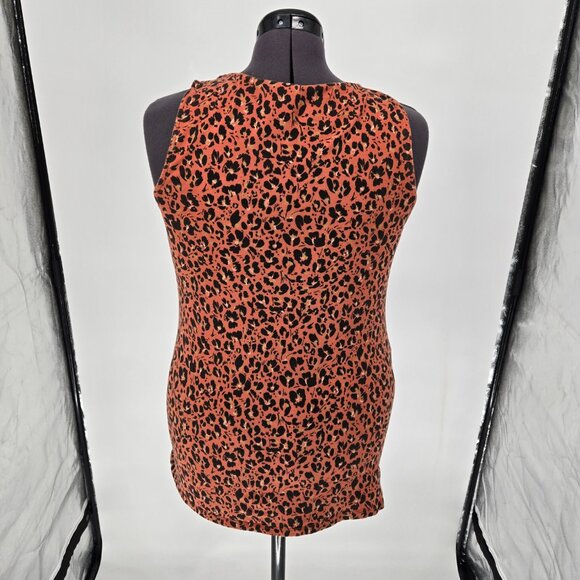 6025-2 Torrid rust brown leopard animal stretch Tank top Cami size 2 14/16 XL - Picture 2 of 3